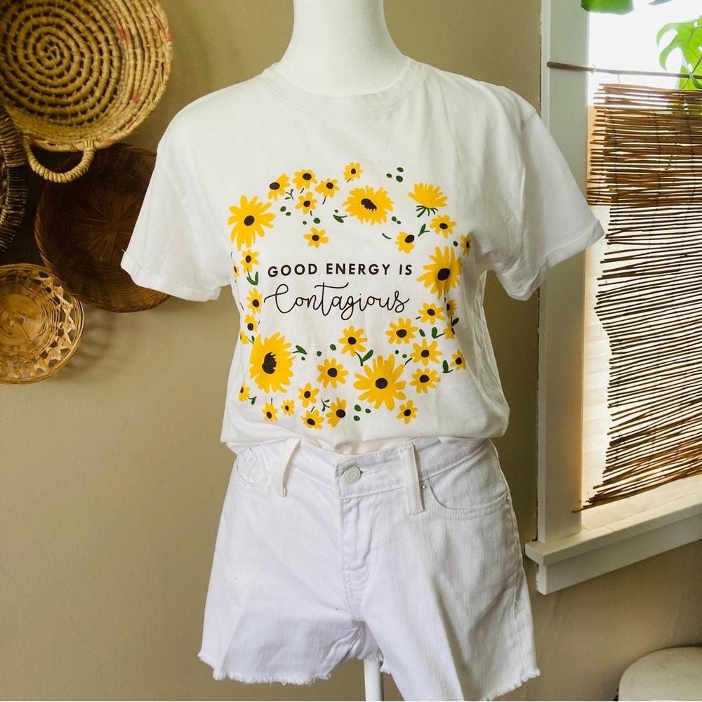 White Logo Flower Shirt